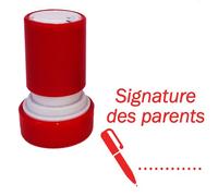 Signature des Parents Tampon Auto-Encreur Pour Les Enseignants, Encre Rouge, 22mm, Rechargeable *