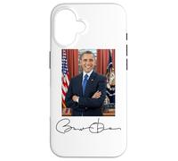 Signature et Portrait de Barack Obama Coque pour iPhone 16