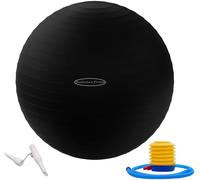Signature Fitness Ballon d'exercice Anti-éclatement et antidérapant pour Yoga, Fitness, Accouchement avec Pompe Rapide, capacité de 0,9 kg, Noir, 45,7 cm, S