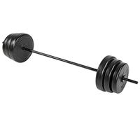 Signature Fitness Lot de disques de poids standard de 45,4 kg comprenant 2 disques de 4,5 kg, 2 x 6,8 kg et 2 x 11,3 kg avec haltère standard