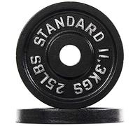 Signature Fitness Olympic Paire de plaques de poids en fonte de 5,1 cm pour entraînement de force et d'haltérophilie, style vintage, 11,3 kg