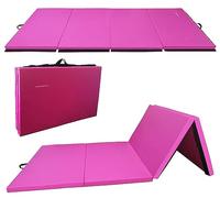 Signature Fitness Tapis de gymnastique pliable multi-usages 122 x 204 x 5,1 cm - Haute densité - Anti-déchirure - Rose
