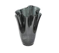 SIGNATURE HOME COLLECTION Vase en Verre soufflé à la Bouche - Vase décoratif - Gris fumé - 21 x 21 x 30 cm