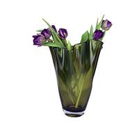 SIGNATURE HOME COLLECTION Vase en Verre, Vert, 21 cm, 21 x 21 x 30 cm