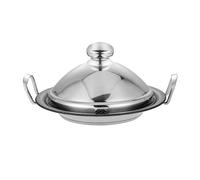 Marmite à Tajine en Acier Inoxydable 26cm avec Couvercle Dôme Vapeur Signature Argent