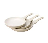 Set de 3 Poêles 20 / 24 / 28cm avec Revêtement Minéral Antiadhésif Signature Beige