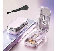 Signatureast Coupe-pilules portable pour petites et petites pilules, séparateur de pilules réglable, avec tablette guide de centrage en acier inoxydable et guide de centrage, coupe-moitiés/troisièmes
