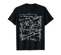 Signatures du compositeur Bach Beethoven Mahler Mozart Rossini T-Shirt Graphique avec Valeur