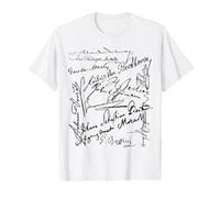 Signatures du compositeur Bach Beethoven Mahler Mozart Rossini T-Shirt Graphique avec Valeur