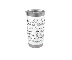 Signatures du compositeur Dvorak Mahler Mozart Bach Gobelet isotherme en acier inoxydable double paroi