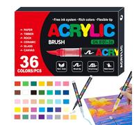 Signaux acryliques - Peinture acrylique Waterdown, type de pinceau point fin et flexible, couleurs vives et mates, idéales pour le verre, le bois, la toile, le métal, l'art du bricolage, le marquage
