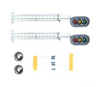 Signaux Blocs Train O Scale 12V-16V avec Résistances | 3 aspects , vert/jaune/, échelle O réaliste, finition argentée, pour maquettes