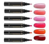 Signaux de vernis à ongles - Stylos à ongles polonais de 6 pièces | Stylos à ongles | Stylo à vernis gel | Peinture d'un stylo à ongles pour femmes | Ensemble de stylo à ongles