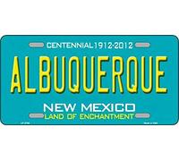 SIGNCHAT Plaque d'immatriculation Albuquerque Bleu Sarcelle New Mexico Fond Fantaisie 15 x 30 cm