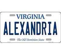 SIGNCHAT Plaque d'immatriculation avec Fond de Virginie Alexander 15 x 30 cm