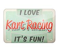 SIGNCHAT Plaque en métal avec Inscription I Love Kart Racing 20,3 x 30,5 cm