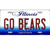 SIGNCHAT Signcat Plaque d'immatriculation Go Bears Illinois State Background 15 x 30 cm