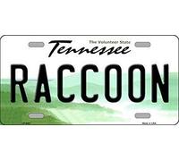 SIGNCHAT Signcat Plaque d'immatriculation Motif Raton Laveur Tennessee 15 x 30 cm