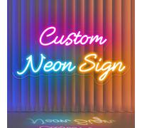SIGNCLUBS Enseignes Lumineuses au Néon Led Personnalisé Pour Mur Décor Fête D'anniversaire De La Mariage Chambre À Coucher Bar Neon Personnalisable Custom Neon Sign(25-127cm,1-3 Ligne Text)
