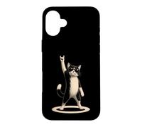 Signe à Main Cat Rock Funny Pet Lover Music Concert Mom Dad Coque pour iPhone 16 Plus