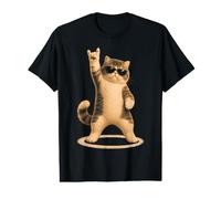 Signe à Main Cat Rock Funny Pet Lover Music Concert Mom Dad T-Shirt Graphique avec Valeur