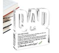 Signe acrylique à mon père, signe acrylique papa de son,Signe de lettre acrylique clair pour papa | Décoration de panneau de bureau souvenir de papa de fille fils appréciation papa