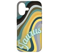 Signe Astrologique rétro Vagues du Zodiaque Taureau coloré Coque pour iPhone 17