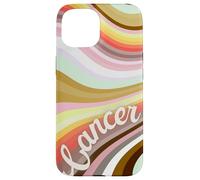 Signe Astrologique Zodiaque Cancer Rétro Vagues Couleurs Vintage Coque pour iPhone 15