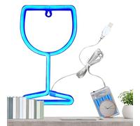 Signe au néon pour Bar | Décoration avec enseigne au néon pour Cocktail,Décoration LED Verre à Vin - Pour Chambre Bar Fête Rassemblement Salon Cuisine Mur Spectacle Bureau Restaurant