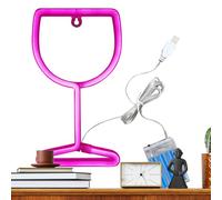 Signe au néon pour bar, enseigne décoratif néon verre à vin - décoration avec lumière pour vin,pour chambre à coucher, bar, fête, rassemblement, salon, cuisine, mur, spectacle, bureau, restaurant