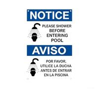 Signe Avis Douche pour anglais Espagnol 12x8 Pouces Signe Avis(5)