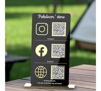 Signe code QR personnalisé triple icône multi entreprise Instgram Facebook Web signe médias sociaux signe salon beauté signe salon de coiffure esthéticienne signe scan pour payer Venmo Paypal Sign