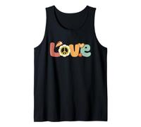 Signe d'amour et de Paix Hippie rétro Fleur Groovy Lettre Vibe Débardeur