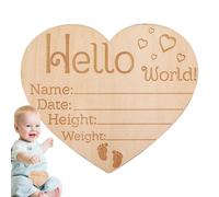 Signe d'annonce - Board de nouveau-né en bois, de naissance | Affichage de carte de nom personnalisée, signalisation de à l'hôpital pour boy girl, décoration de mémoire de souvenir po
