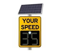 Signe d'avertissement de Vitesse du détective Radar LED Panneau rétroaction à Solaire Clignotant Applicable aux Routes limitées par autoroutes imperméables Rust Proof en Aluminium Route(24 * 35in)