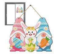 Signe de bienvenue de Pâques, décorations de porte de Pâques | Pâque en bois de Pâques Signe de gueule | Décor de cintre de lapin de printemps de la maison saisonnière pour escalier, manteau, table à