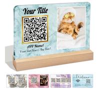 Signe de code QR personnalisé pour payer un mot de passe Wi-Fi personnalisé en acrylique pour fournisseur d'entreprise, stand de salon de magasin, social, horizontal