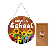 Signe de en classe en bois - de porte suspendue décorative | Retour au conseil scolaire pour les couloirs ou entrées des babillards, affichage du premier jour pour enseignants