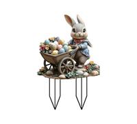 Signe de Jardin Pâques - Pie de décoration avec œuf et Lapin, Support en Acrylique 2D pour pelouse, entrée ou Cour, décoration ludique pour Vacances | Accessoire de fête pour Jardin Maison extérieur