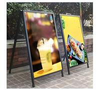 Signe de la chaussée Un panneau cadre 60x90cm à double face robuste deux côtés A planches Pavement l'extérieur support d'affiche pliage pour affiche publicitaire rue en plein ai Double-sided Flip-Lid