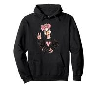Signe de la Paix avec nœud Floral Rose pour Fille Autruche Sweat à Capuche