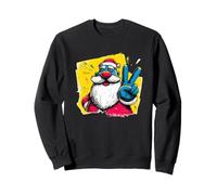 Signe de la Paix du Père Noël rétro Pop Personnage Art Graphique drôle Sweatshirt