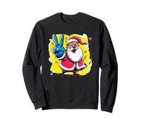 Signe de la Paix du Père Noël rétro Pop Personnage Art Graphique drôle Sweatshirt