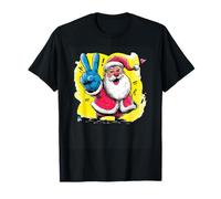 Signe de la Paix du Père Noël rétro Pop Personnage Art Graphique drôle T-Shirt