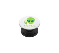 Signe de la Paix Extraterrestre tête Extraterrestre OVNI Science-Fiction PopSockets PopGrip Adhésif