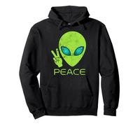 Signe de la Paix Extraterrestre tête Extraterrestre OVNI Science-Fiction Sweat à Capuche