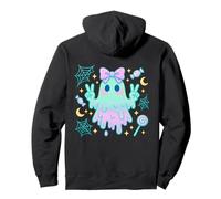 Signe de la Paix fantôme Kawaii avec Bonbons et Paillettes Pastel Sweat à Capuche