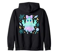 Signe de la Paix fantôme Kawaii avec Bonbons et Paillettes Pastel Sweat à Capuche