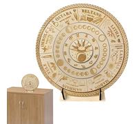 Signe de la roue de l'année - Panneau en bois gravé, d'astrologie, décoration païenne céleste, artisanat en bois naturel avec finition lisse