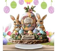 Signe De La Table De Pâques, Signe Supérieur Supérieur De Pâques | Ornement De Table De Vacances Décorations De Bureau En Acrylique 2 D Par Maison, Ornement Du Plateau À Plus Gustini De Spring Bunny